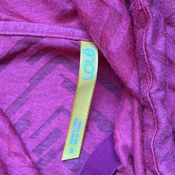 Small Pink Chevron Cowl Neck Active Pullover Top - Picture 5 of 7